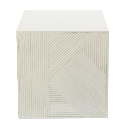 JONATHAN Y END2000B Callista 18" Modern Bohemian Ceramic Tiled Rectangle End Table, Side Table, Accent Table For Living Room, Bedroom, White/Blue