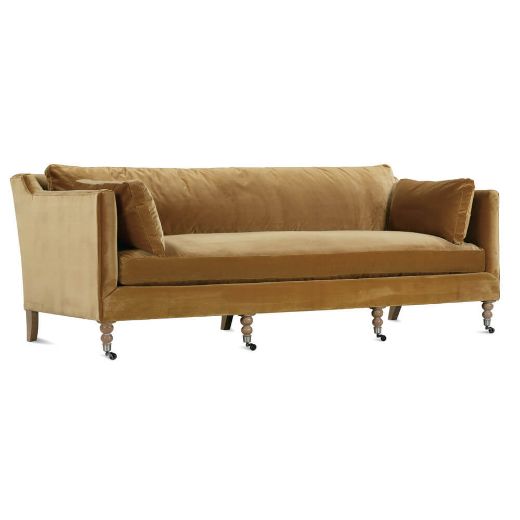 Picture of 90” Quick Ship Madeline Sofa - Antiqued Amber Velvet