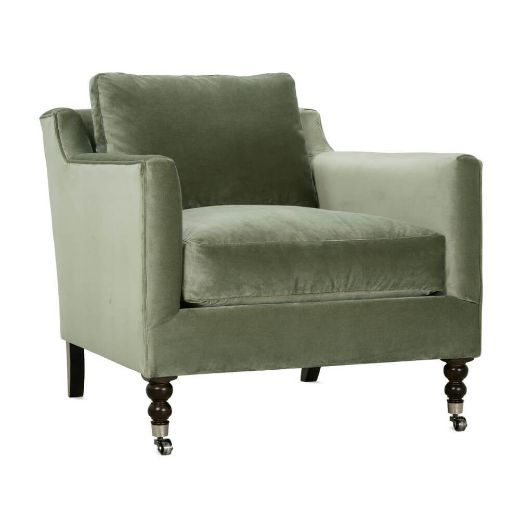 Picture of Quick Ship Madeline Chair - Antiqued Moss Velvet
