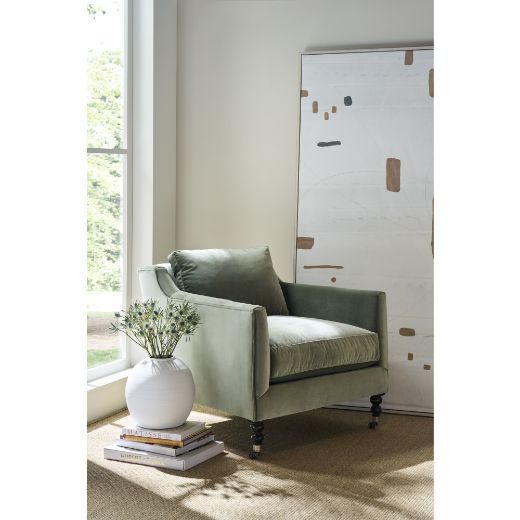 Picture of Quick Ship Madeline Chair - Antiqued Moss Velvet