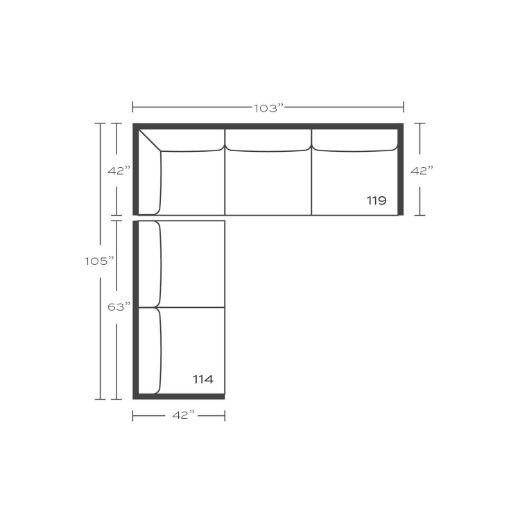 Picture of 105" x 103" Express Alden Sectional